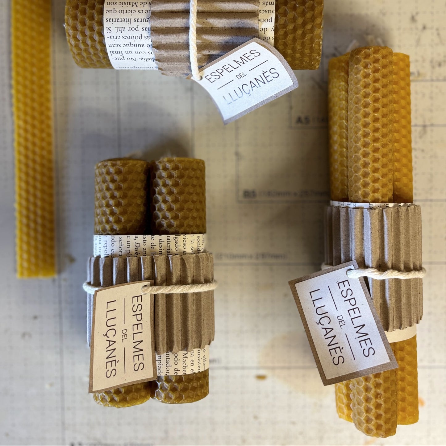 Set de 3 velas de cera de abeja M