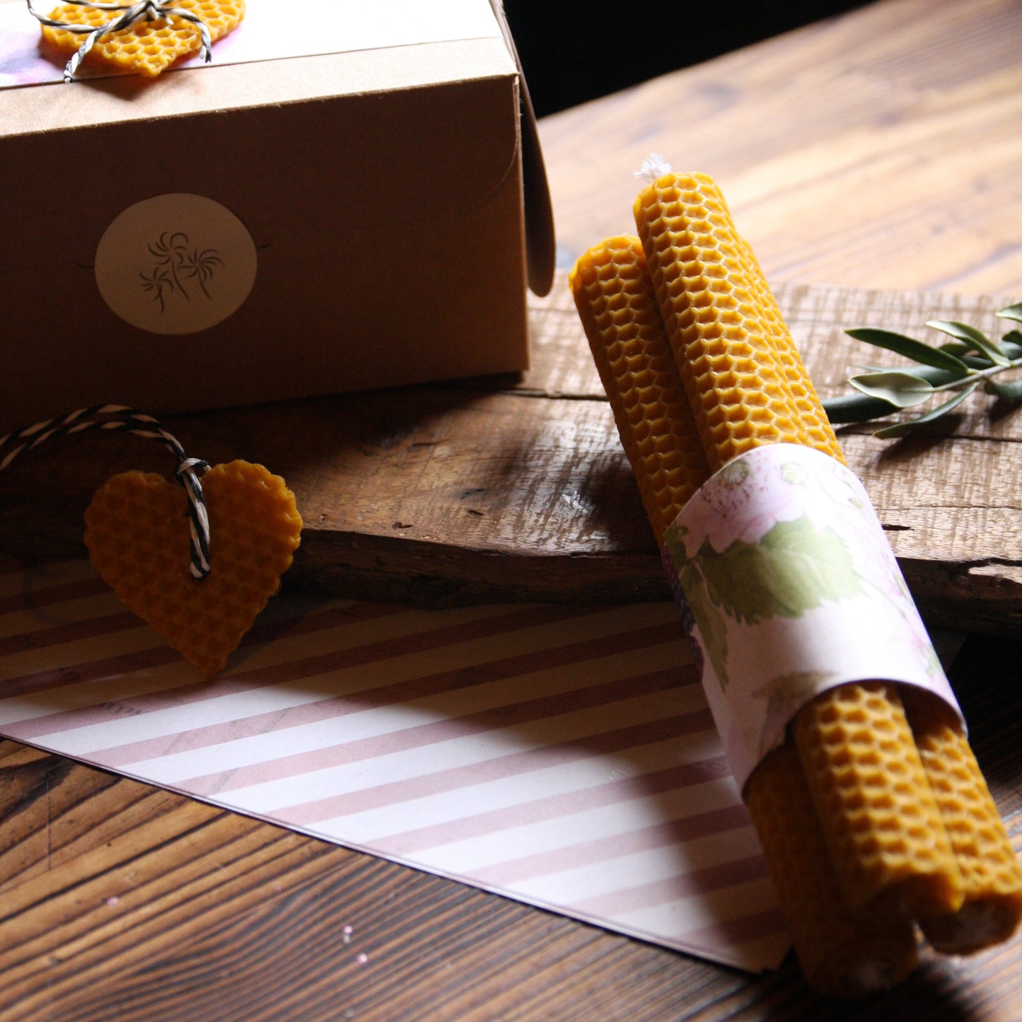 Set de 3 velas de cera de abeja M