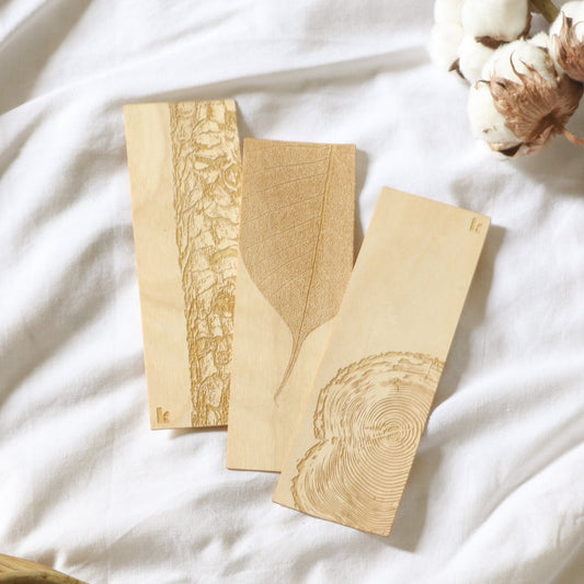 Pack de 3 puntos de libro de madera