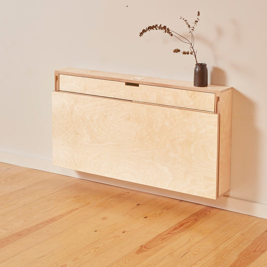 Escritorio de pared plegable en blanco