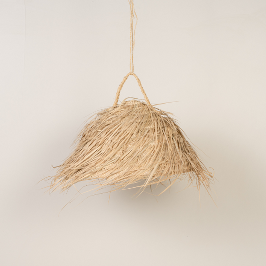Lámpara Xaloc con flecos de palma Ø46cm